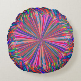 Rainbow Abstract Liquid Art van Heva Weva Rond Kussen