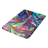 Rainbow Abstract Paint Swirls Badmat (Gekanteld)