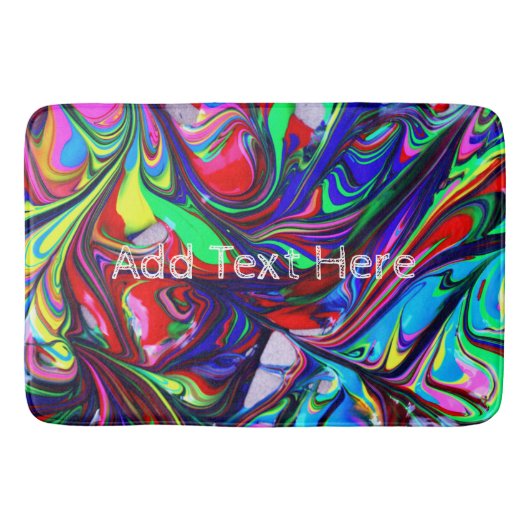 Rainbow Abstract Paint Swirls Badmat (Voorkant)