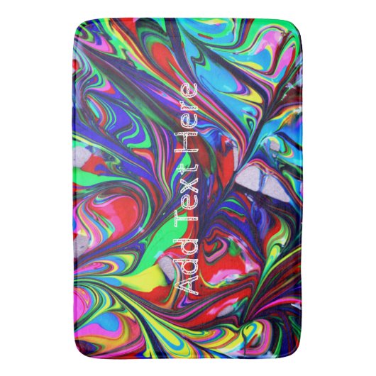 Rainbow Abstract Paint Swirls Badmat (Voorkant Verticaal)