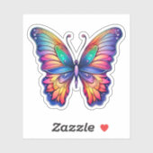 Rainbow Abstract Vlinder Waterverf Kunstwerk Sticker (Vel)