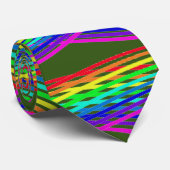 Rainbow Abstracte kleuren met groen Stropdas (Opgerold)