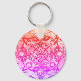 Rainbow Abstracte Mandala Sleutelhanger