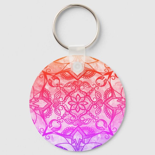 Rainbow Abstracte Mandala Sleutelhanger (Voorkant)