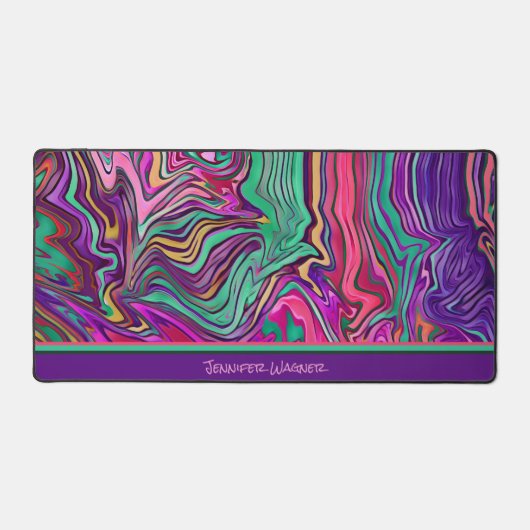 Rainbow Abstracte speelse streep ontwerpnaam Bureaumat (Voorkant)