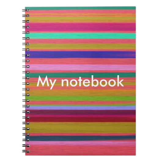 Rainbow abstracte strepen die aanpasbaar zijn voor notitieboek (Voorkant)