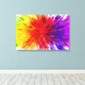 Rainbow Abstracte verfkunststofstijl digitale kuns Canvas Afdruk (Insitu (Houten vloer))