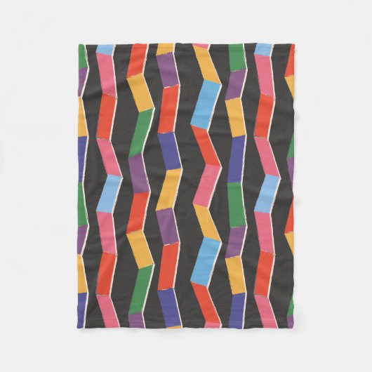 Rainbow abstracte zzag naadloos patroon, handpai fleece deken (Voorkant)