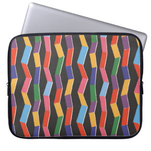Rainbow abstracte zzag naadloos patroon, handpai laptop sleeve