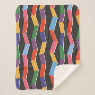 Rainbow abstracte zzag naadloos patroon, handpai sherpa deken