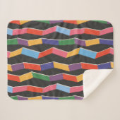 Rainbow abstracte zzag naadloos patroon, handpai sherpa deken (Voorkant (horizontaal))