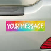 Rainbow-achtergrond - Pas uw eigen Bumper S aan Bumpersticker (Op auto)