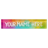 Rainbow-achtergrond - Pas uw eigen Desk-naam aan Naambordje (Voorkant)