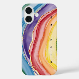 Rainbow Add Name iPhone 16 Hoesje
