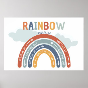 Rainbow Ademhaling Mindful Ademhaling Poster