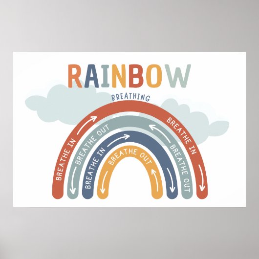 Rainbow Ademhaling Mindful Ademhaling Poster (Voorkant)