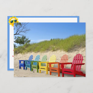 Rainbow Adirondack Strandstoelen Briefkaart
