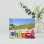 Rainbow Adirondack Strandstoelen Briefkaart (Staand voorkant)