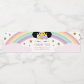 Rainbow Afro Puff Eenhoorn Verjaardagsfeest Favor Waterfles Etiket (Enkel label)