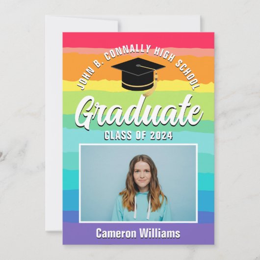 Rainbow Afstuderen Foto 2023 LGBTQ Afstuderen Aankondiging (Voorkant)