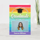 Rainbow Afstuderen Foto 2025 Gevouwen Afstuderen Aankondiging (Voorkant)