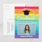 Rainbow Afstuderen foto Chic LGBTQ Afstuderen Briefkaart (Voorkant / Achterkant)