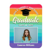 Rainbow Afstuderen foto LGBTQ Afstuderen Magneet (Verticaal)