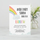 Rainbow After a Loss Girl Baby shower Kaart (Staand voorkant)