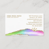 *~* Rainbow Agaat Gold Glitter Vein Pastel White Visitekaartje (Achterkant)