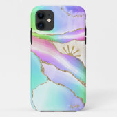 ** Rainbow Agaat Sun Gold Star Dust Pastel Case-Mate iPhone Case (Achterkant)