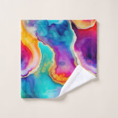 Rainbow Agate Colorful Abstract Geode Design Bad Handdoek (Wasdoekje)