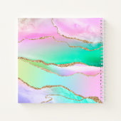 Rainbow Agate Gold Glitter Monogram Handboek niet Notitieboek (Achterkant)