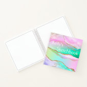 Rainbow Agate Gold Glitter Monogram Handboek niet Notitieboek (Binnen)