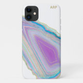 *~* Rainbow Agate Gold Glitter Pastel Case-Mate iPhone Case (Achterkant)