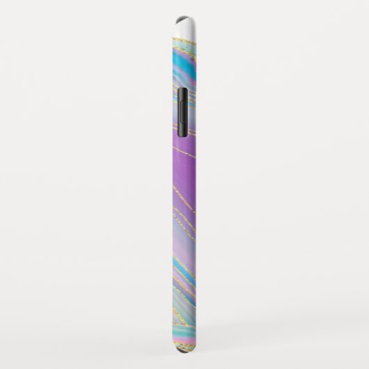 *~* Rainbow Agate Gold Glitter Pastel White Case-Mate iPhone Case (Achterkant/rechts)