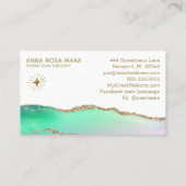 *~* Rainbow Agate Gold Glitter Vein Pastel Star Visitekaartje (Achterkant)