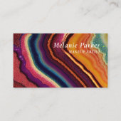 Rainbow Agate Marble QR Code Visitekaartje (Voorkant)