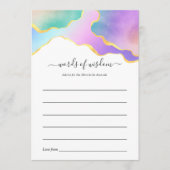 Rainbow Agate Stone Baby shower Game Advice Kaart (Voorkant)