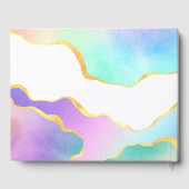 Rainbow Agate Stone Baby shower Guest Book Gastenboek (Achterkant)