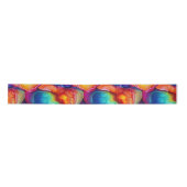 Rainbow Agate | Vibrant Abstract Stone Pattern Satijnen Lint (Voorkant)