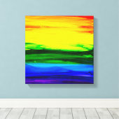 Rainbow Alcohol Ink Abstract Canvas Afdruk (Insitu (Houten vloer))