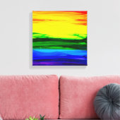 Rainbow Alcohol Ink Abstract Canvas Afdruk (Insitu (Woonkamer))