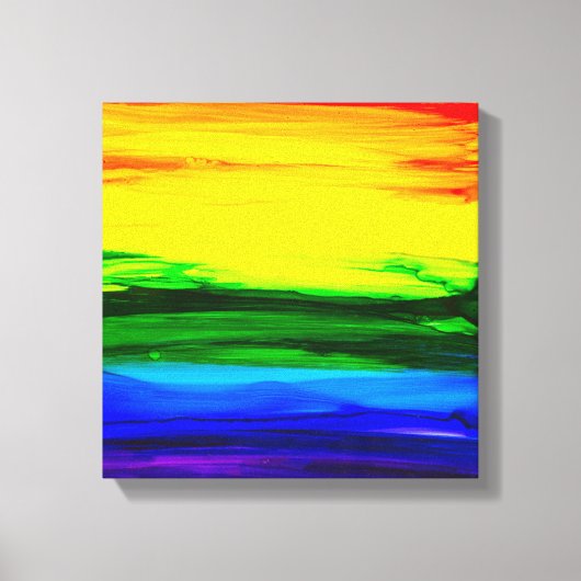 Rainbow Alcohol Ink Abstract Canvas Afdruk (Voorkant)