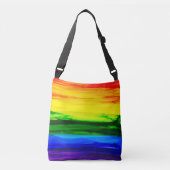Rainbow Alcohol Ink Abstract Crossbody Tas (Voorkant)