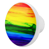 Rainbow Alcohol Ink Abstract Keramische Knop (Rechts)