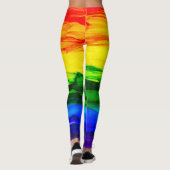 Rainbow Alcohol Ink Abstract Leggings (Achterkant)