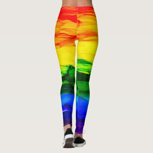 Rainbow Alcohol Ink Abstract Leggings (Achterkant)