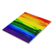 Rainbow Alcohol Ink Abstract Tegeltje (Zijkant)