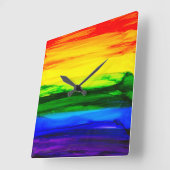 Rainbow Alcohol Ink Abstract Vierkante Klok (Hoek)