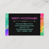 Rainbow Alcohol Ink & Gold Faux Glitter Agate Visitekaartje (Achterkant)